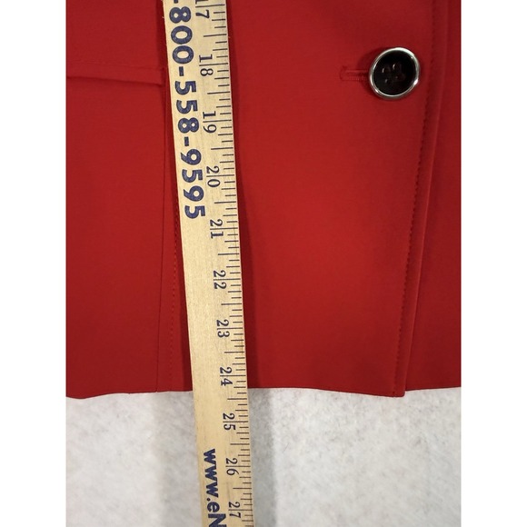 Kasper Red Blazer Women's Size 8 Button Front Lined Career Jacket - Picture 11 of 13